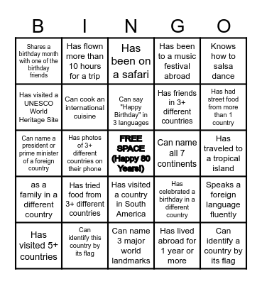 🎉AROUND THE WORLD IN 80 WAYS 🎉 Bingo Card