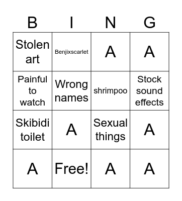 Dandy's world content farm bingo Card