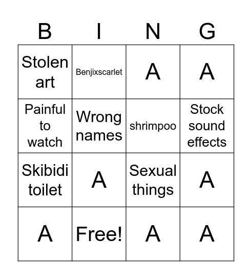 Dandy's world content farm bingo Card
