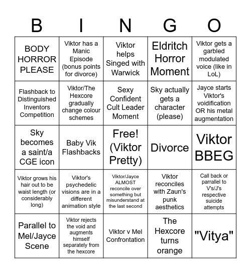 Boxes's Viktor Bingle Bingo Card