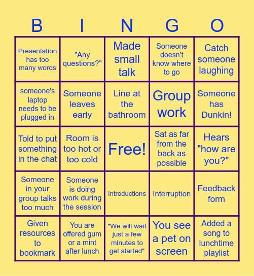 PD BINGO Card