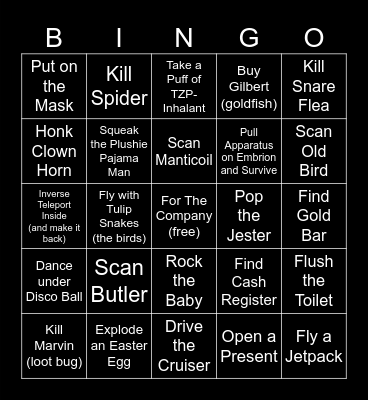 Lethal Bingo Card