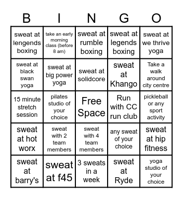 City Centre Community Edition Bingo Card