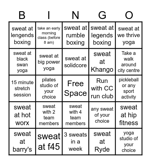 City Centre Community Edition Bingo Card