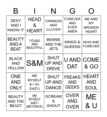 AND Bingo Card