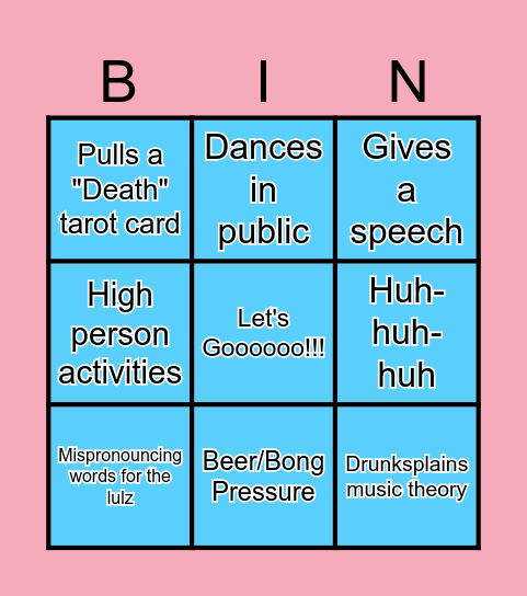 Bach Party Bingo Card