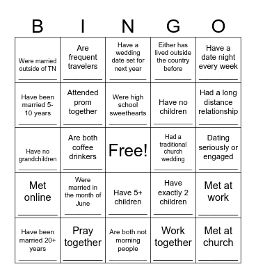 For Keeps Human Bingo Card