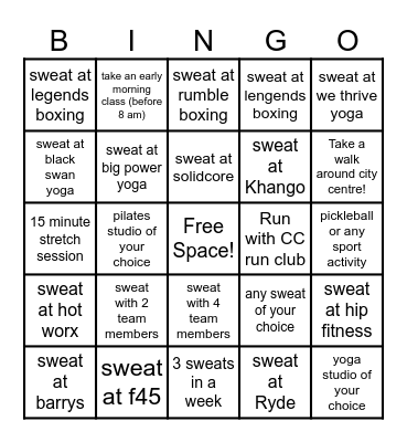 CITY CENTRE COMMUNITY EDITION Bingo Card