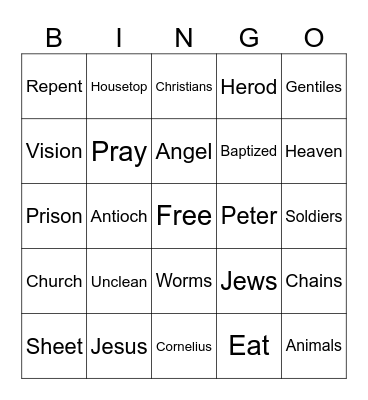 Cornelius and Peter Bingo Card