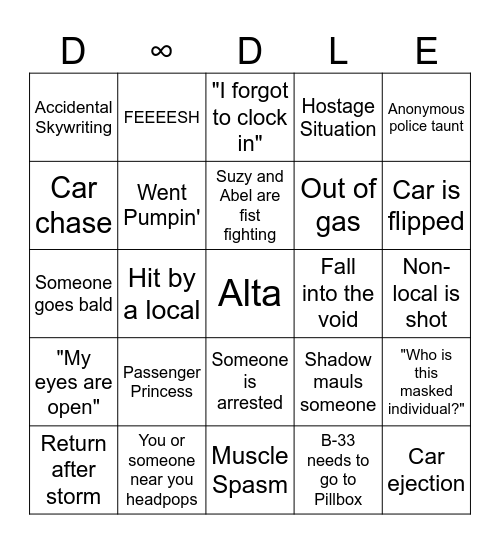 DoodleRP Bingo Card