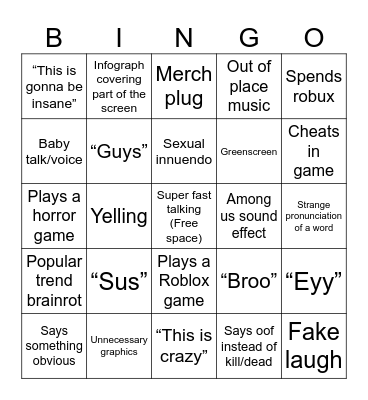 Lankybox bingo Card