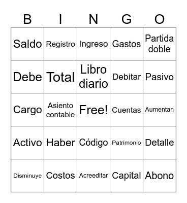 EL LIBRO DIARIO Bingo Card