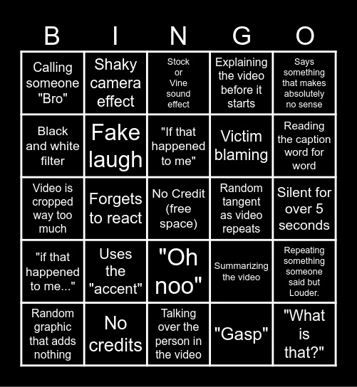 Sssniperwolf Bingo Card