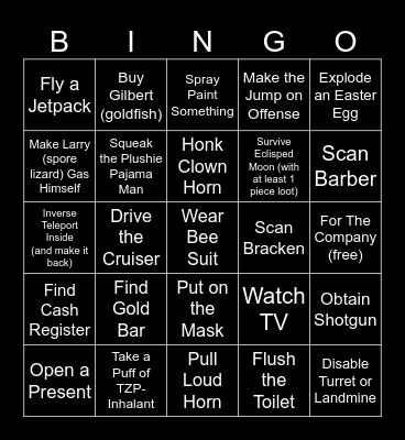 Lethal Bingo Card