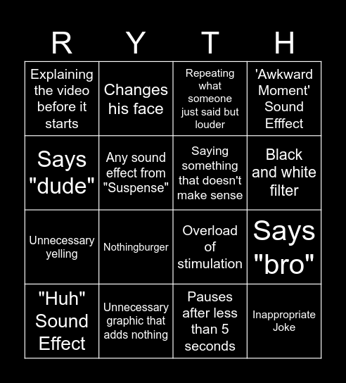 Ryth Bingo Card