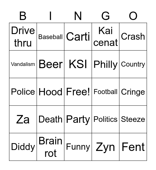 IG Reels Bingo Card