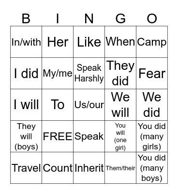 Bingo Card