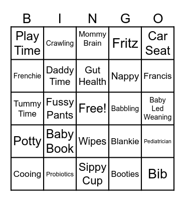 Kaela & Stephen’s Baby Shower Bingo Card