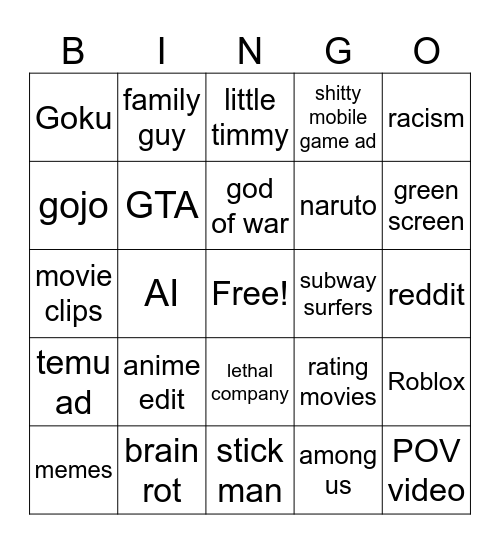 Good Bingo Card