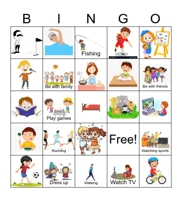 Hobbies Bingo Card