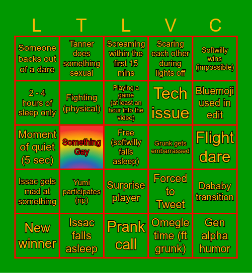 The Group LTLVC V Bingo Card