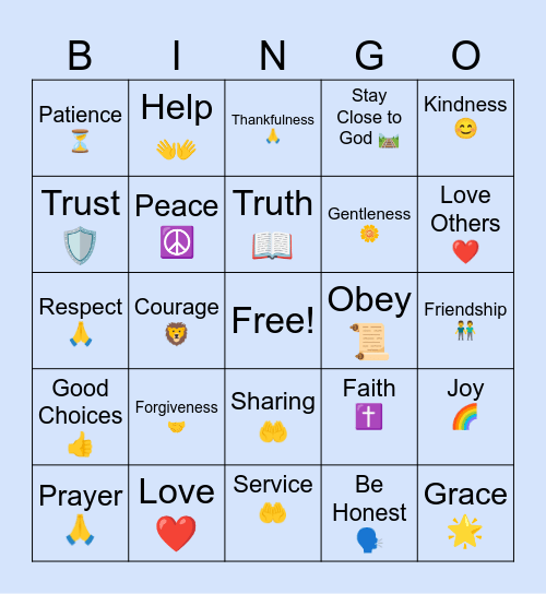 SEPARATION FROM SIN Bingo Card