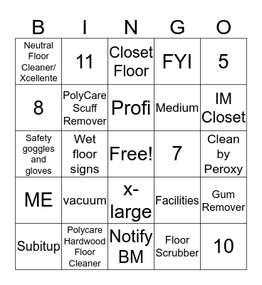 FAC Bingo Card