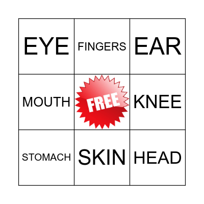 BODY PARTS Bingo Card