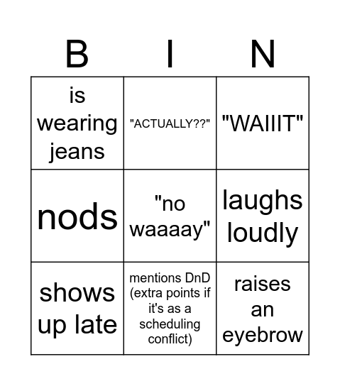 James Bingo Card