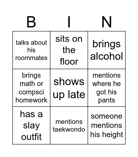 Alex Bingo Card