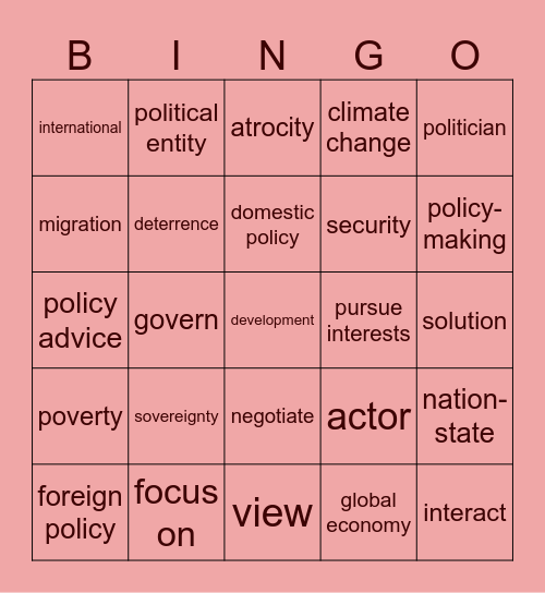 Module 1 Part 1 Bingo Card