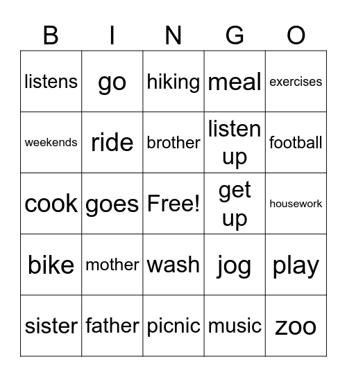 Unit 1 V2 Bingo Card