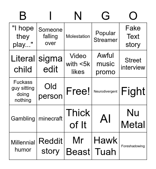 insta bingo Card