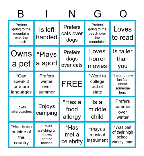 BINGO Card