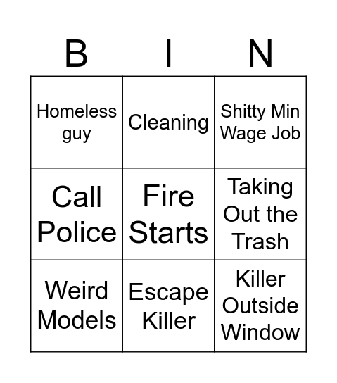 Midnight Horror Bingo Card