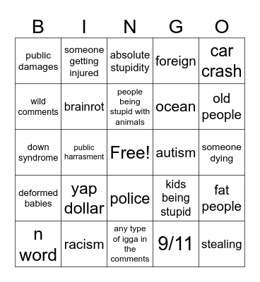 funny Bingo Card