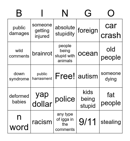 funny Bingo Card