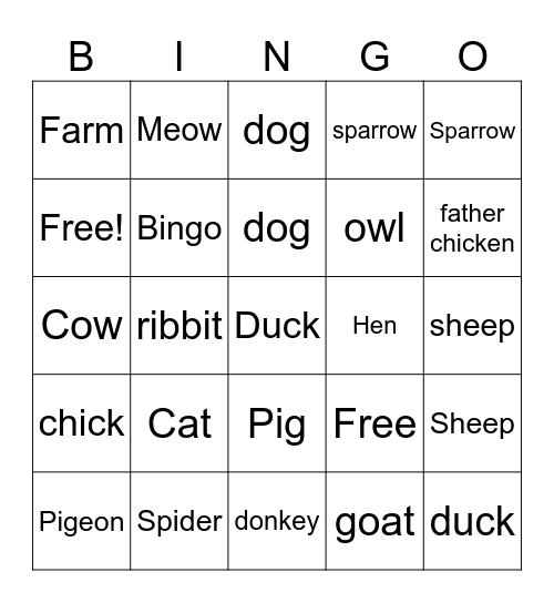 Grapeseed Bingo Card