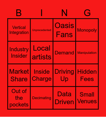The People vs Four Corners Bingo Card