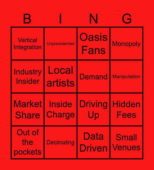 The People vs Four Corners Bingo Card