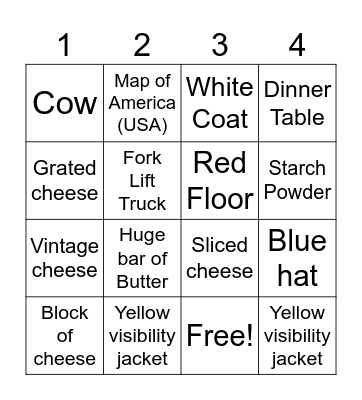 Cheesy Bingo Card