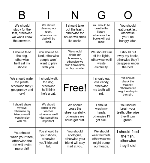 Otherwise Bingo Card