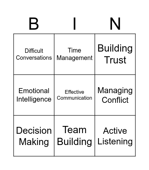 Untitled BEmbarkingo Bingo Card