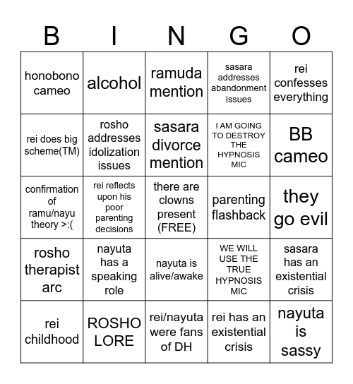 dh drama track predictions Bingo Card