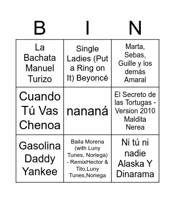 BINGO POP Bingo Card