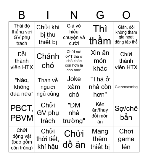 Cay Bím Board Bingo Card