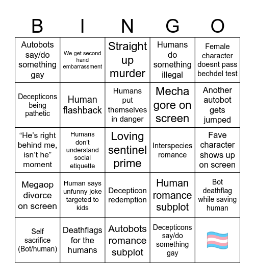 tf:p bingo w/ bad tropes Bingo Card