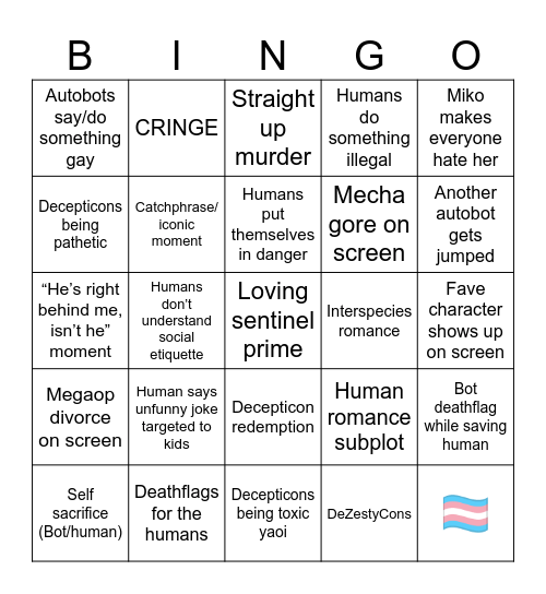 tf:p bingo w/ bad tropes Bingo Card