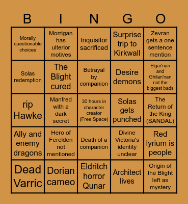 SPOOKTACULAR VEILGUARD BINGO Card