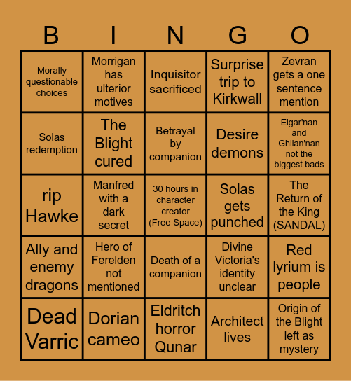 SPOOKTACULAR VEILGUARD BINGO Card